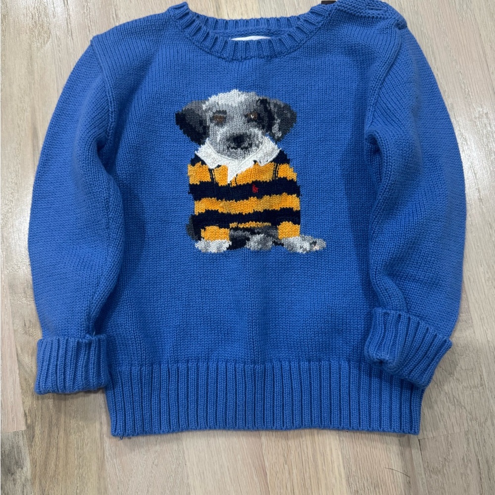 Polo by Ralph Lauren Blue Sweater with Dog Design